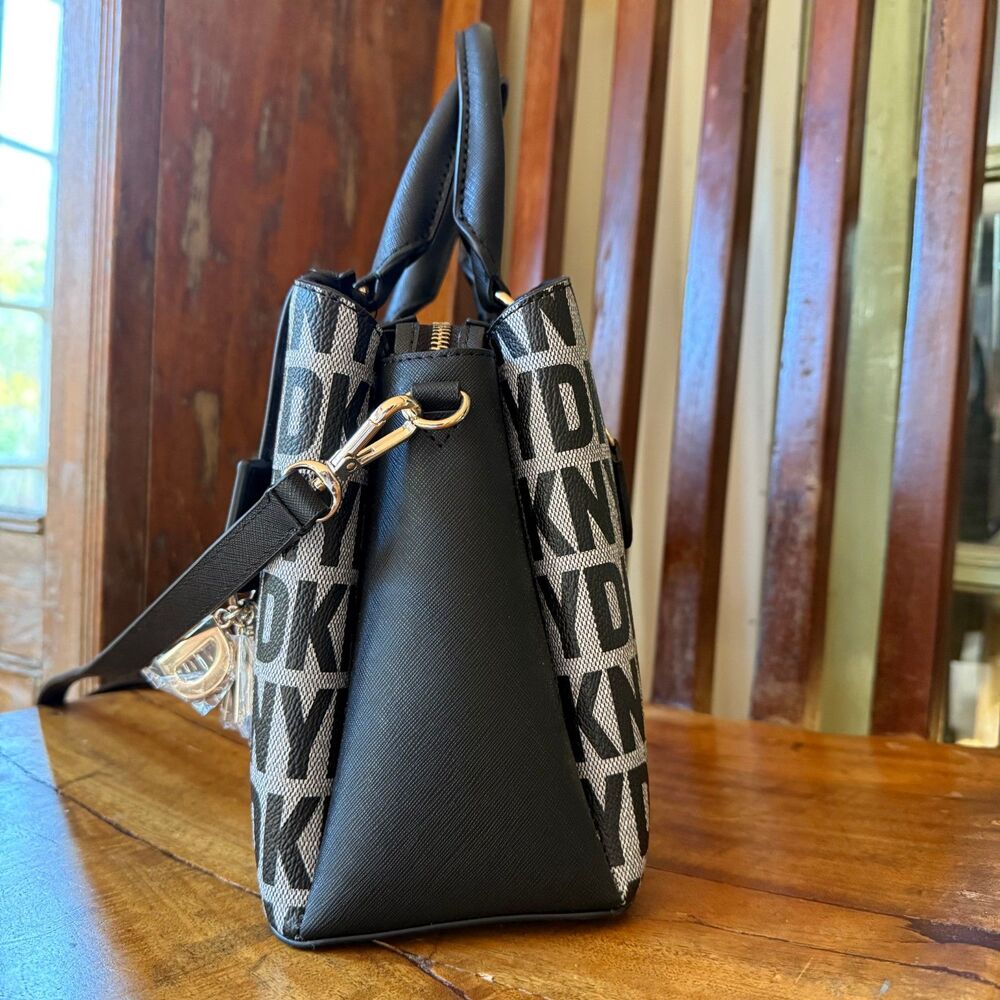 NWT DKNY Paige Satchel Crossbody Bag Black - Picture 4 of 11